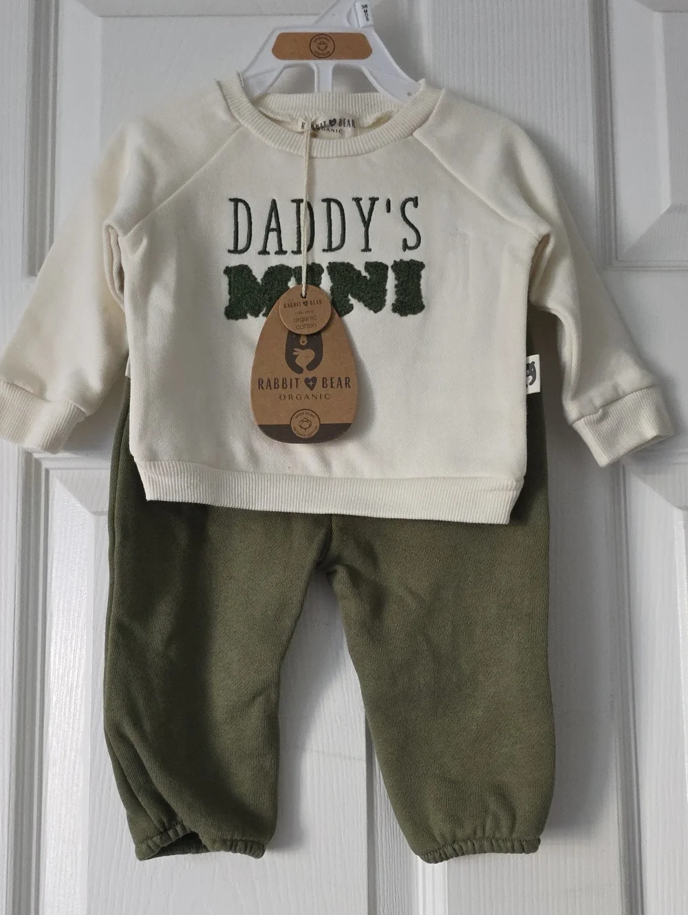 Cream Sweatshirt and Olive Jogger Set